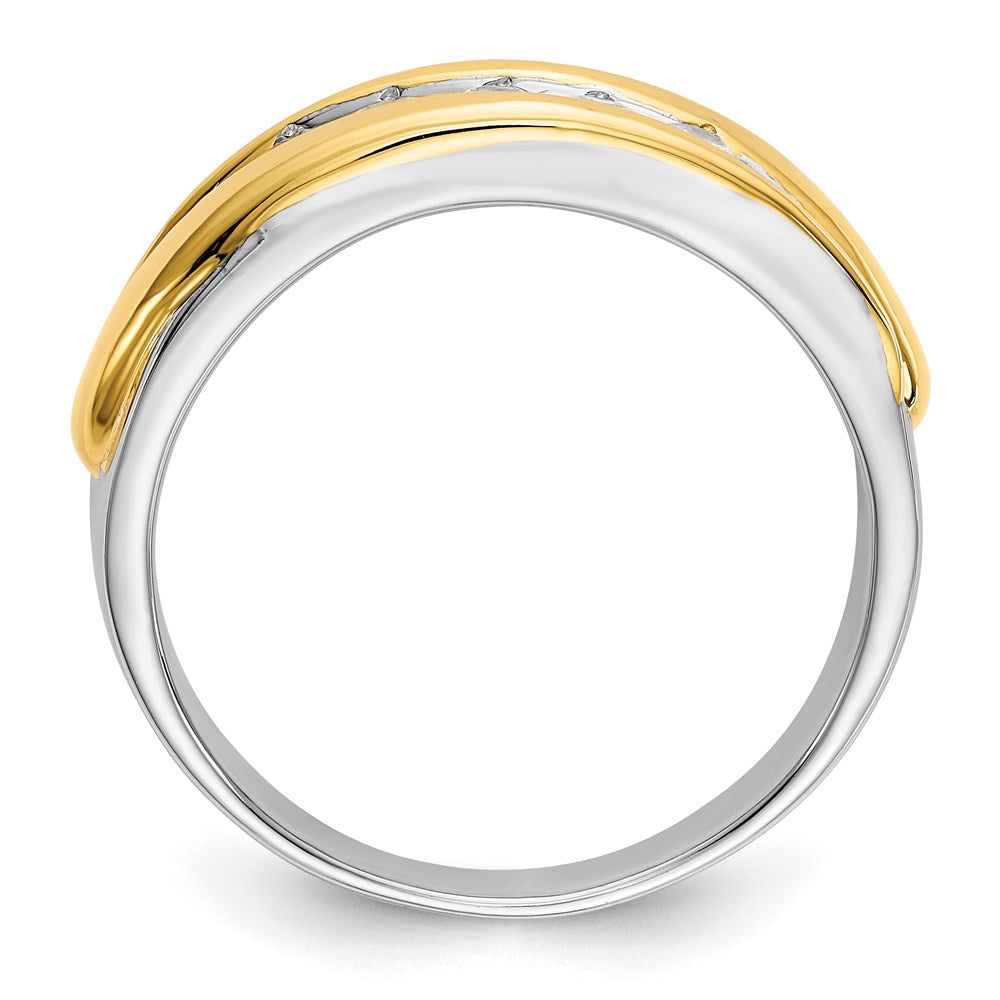 14k two tone gold real diamond mens band rm3486b 040 ywaa