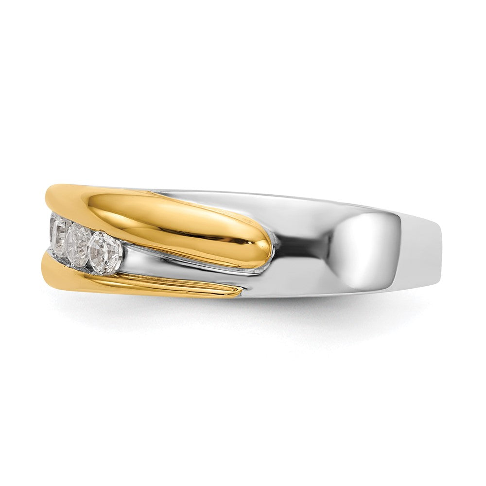 14k Two-tone Gold 5-Stone 3/8 carat Diamond Complete Mens Band