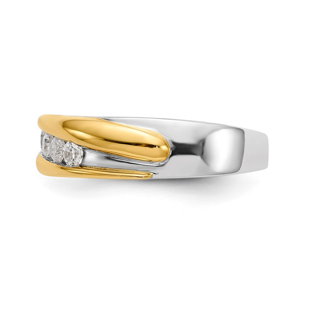 14k two tone gold real diamond mens band rm3486b 040 ywaa