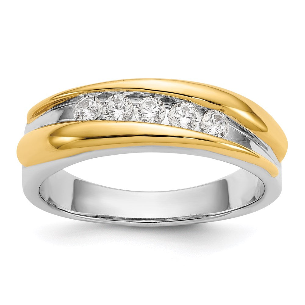 14k two tone gold real diamond mens band rm3486b 040 ywaa