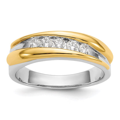 14k two tone gold real diamond mens band rm3486b 040 ywaa