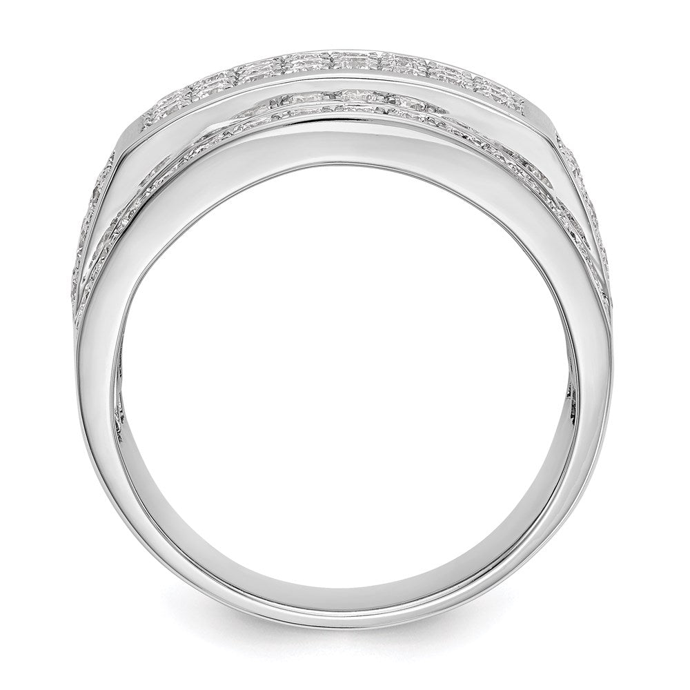 14k white gold real diamond mens band y9236aa