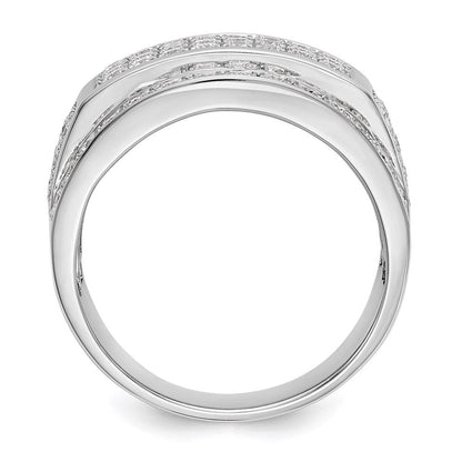 14k white gold real diamond mens band y9236aa