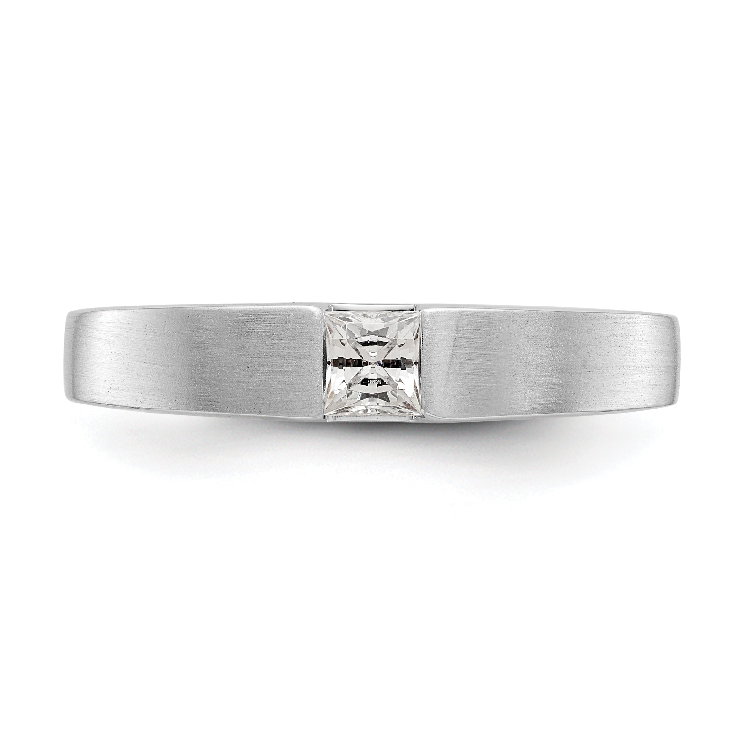 0.33ct. CZ Solid Real 14K White Gold Men's Wedding Band Ring