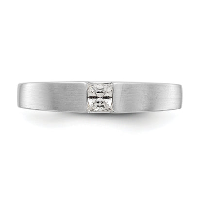 0.33ct. CZ Solid Real 14K White Gold Men's Wedding Band Ring