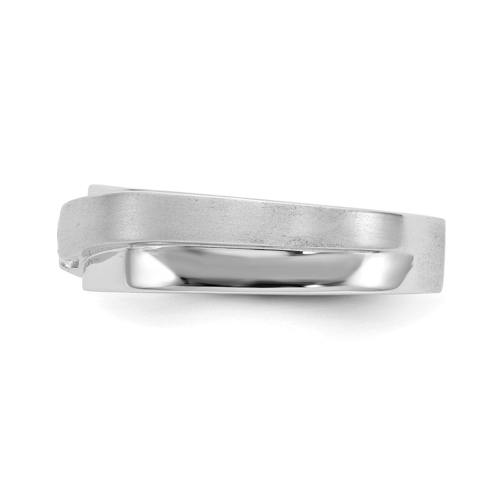 14K White Gold Real Diamond Men's Band