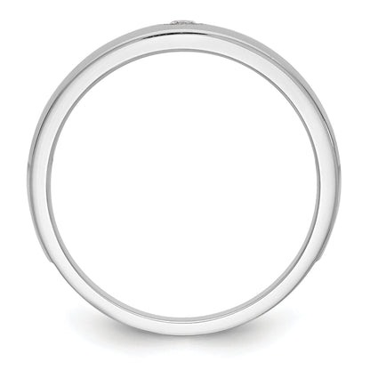 0.07ct. CZ Solid Real 14K White Gold Men's Wedding Band Ring
