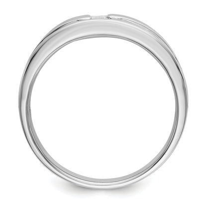 0.20ct. CZ Solid Real 14K White Gold Men's Wedding Band Ring