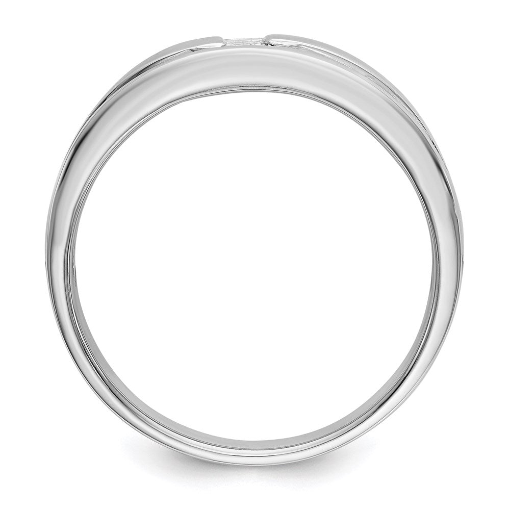 14k white gold real diamond mens band x9351aa