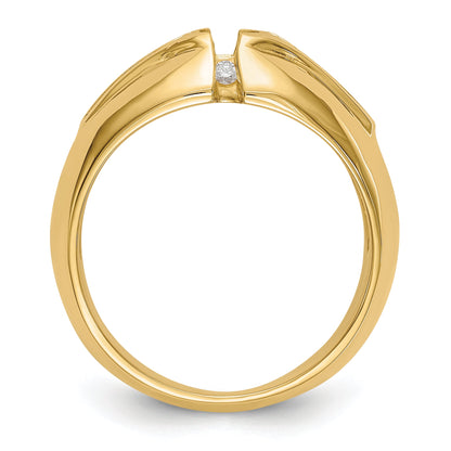 0.45ct. CZ Solid Real 14K Men's Semi Mount Wedding Band Ring