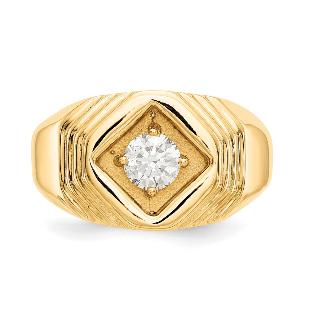 14K Yellow Gold VS Real Diamond Men's Ring