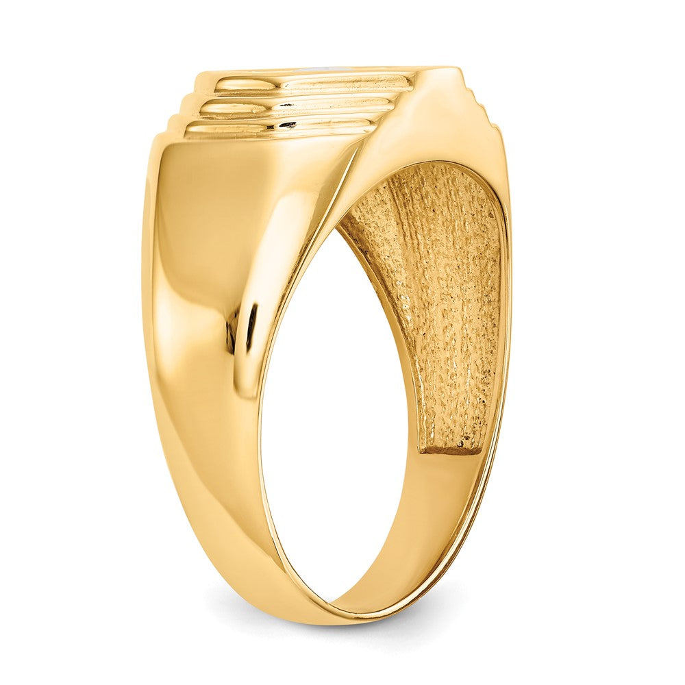 14K Yellow Gold A Real Diamond Men's Ring