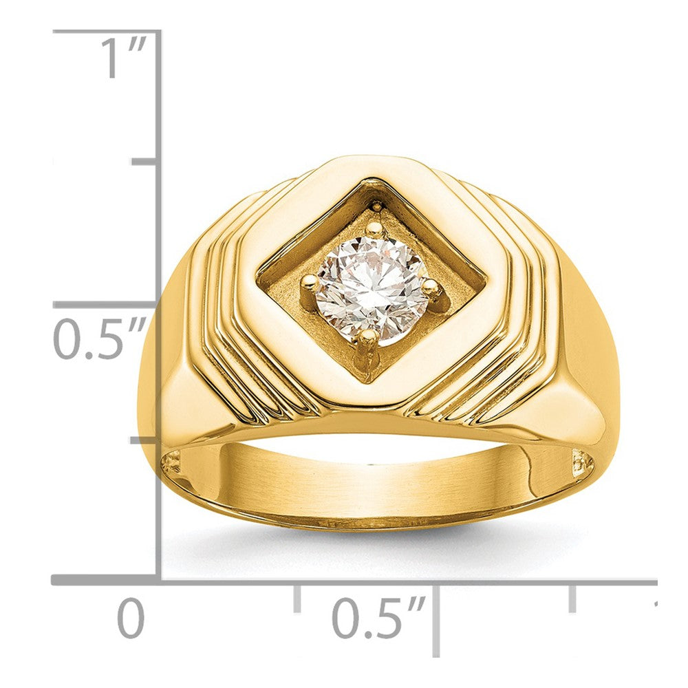 14K Yellow Gold VS Real Diamond Men's Ring