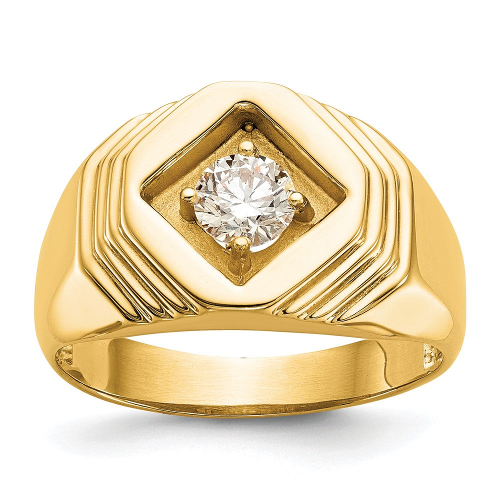 14K Yellow Gold A Real Diamond Men's Ring