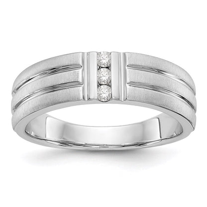 14k white gold real diamond mens band y3862aa
