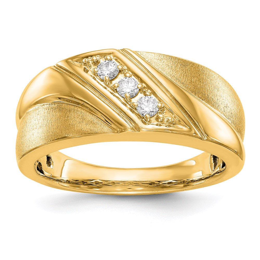 14k yellow gold real diamond mens band rm3507b 015 yaa