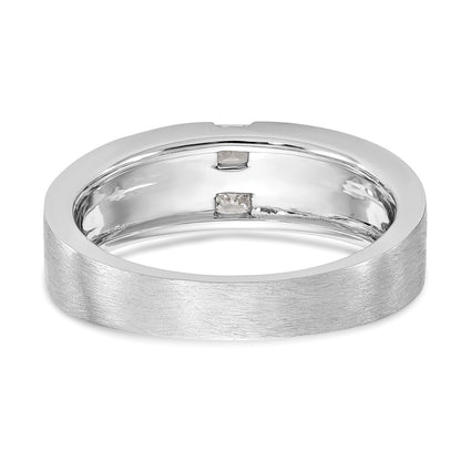 14K White Gold Real Diamond Men's Band