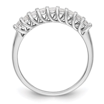 14k white gold 9 stone real diamond band y7065aa