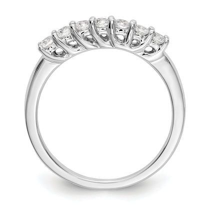 0.35ct. CZ Solid Real 14K White Gold 7-Stone Wedding Band Ring
