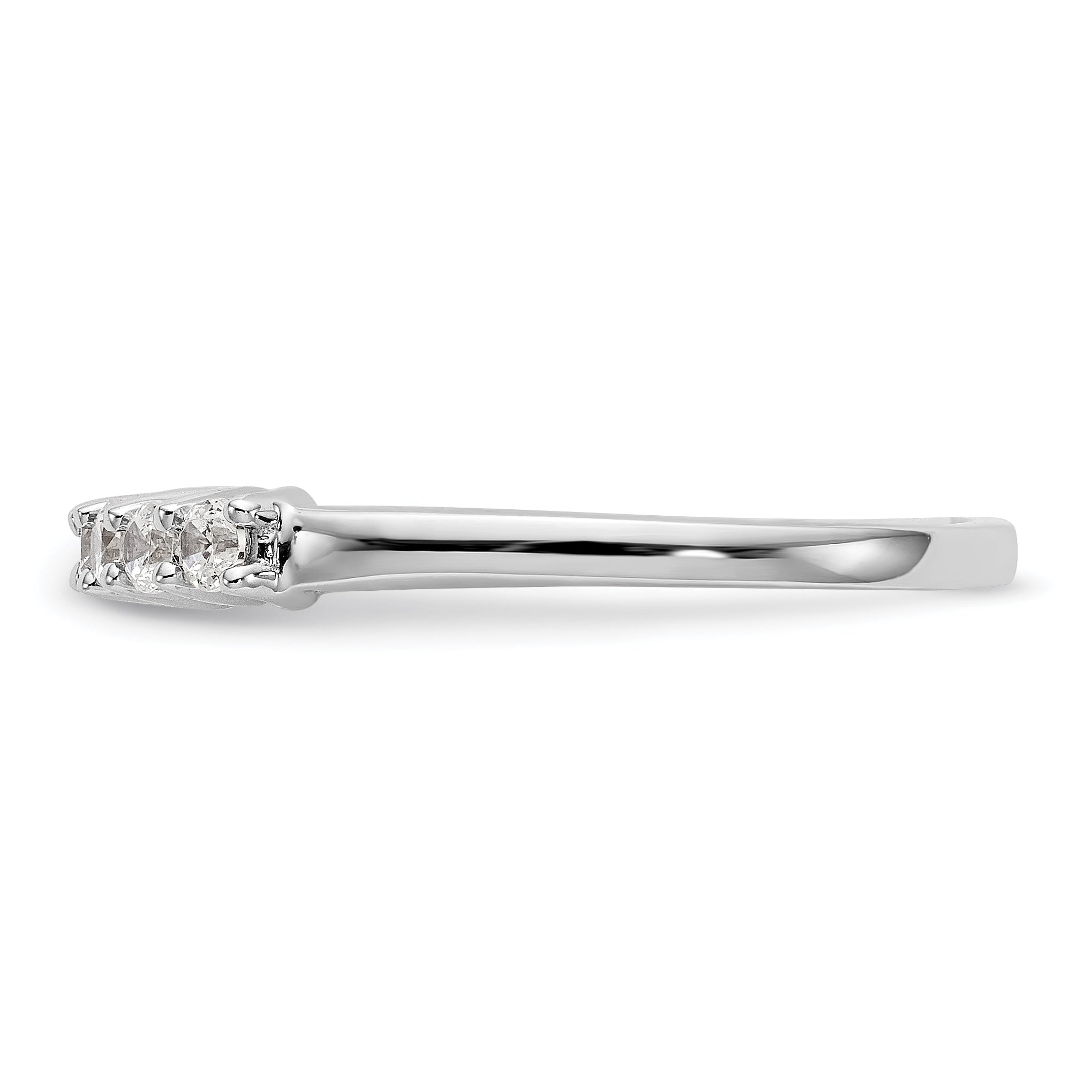 0.35ct. CZ Solid Real 14K White Gold 7-Stone Wedding Band Ring