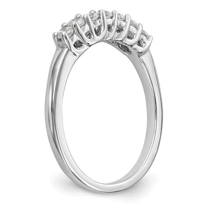 0.35ct. CZ Solid Real 14K White Gold 7-Stone Wedding Band Ring