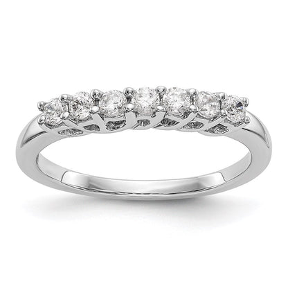 14k white gold 7 stone real diamond band y7087aa
