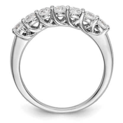 0.83ct. CZ Solid Real 14K White Gold 7-Stone Wedding Band Ring