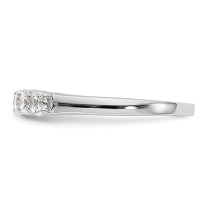 0.83ct. CZ Solid Real 14K White Gold 7-Stone Wedding Band Ring
