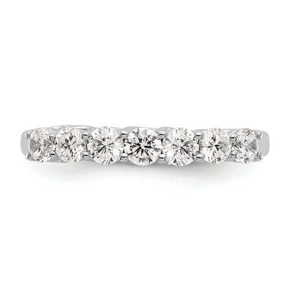 0.83ct. CZ Solid Real 14K White Gold 7-Stone Wedding Band Ring