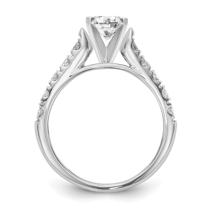 0.45ct. CZ Solid Real 14K White Gold Peg Set Engagement Ring