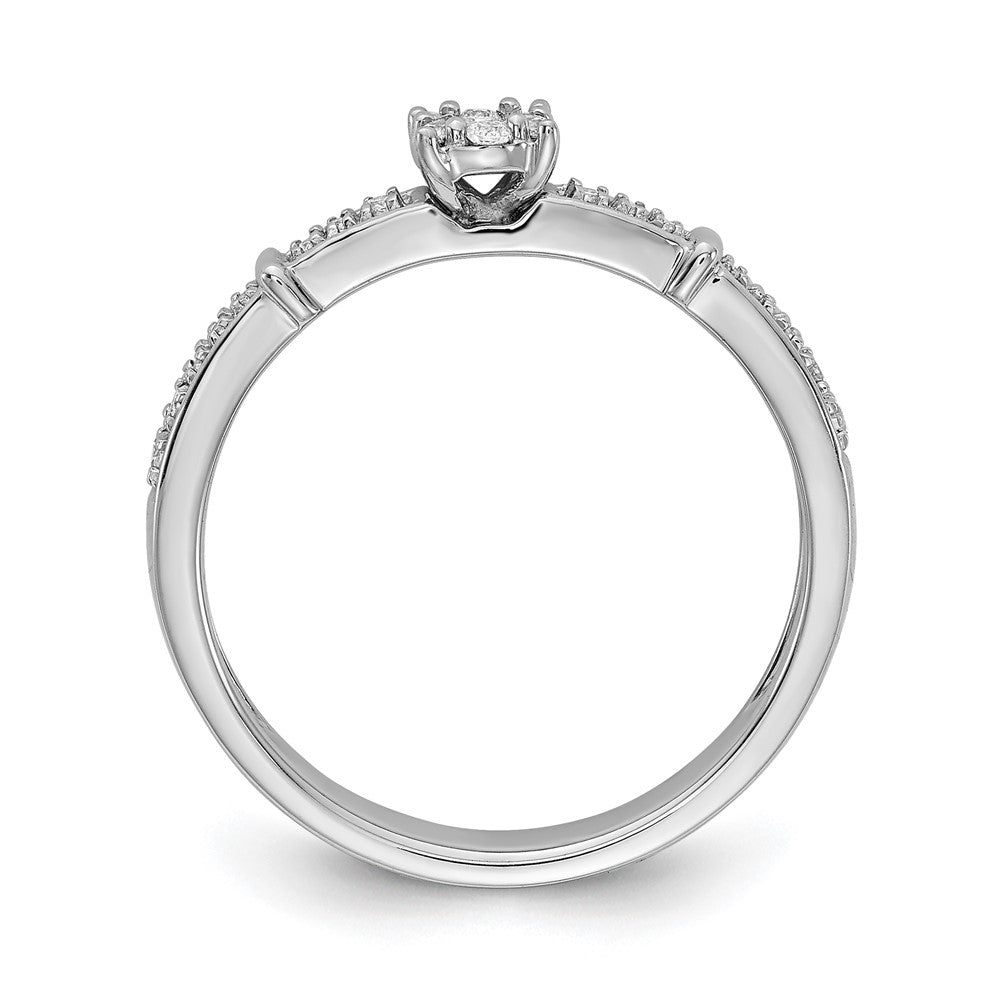 0.20ct. CZ Solid Real 14K White Gold Complete Trio Engagement Ring