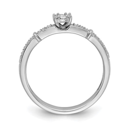 0.20ct. CZ Solid Real 14K White Gold Complete Trio Engagement Ring
