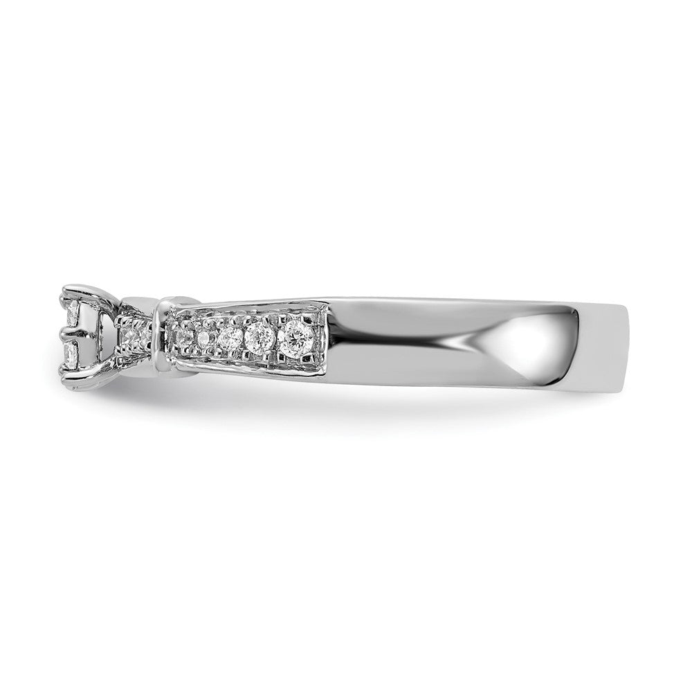 0.20ct. CZ Solid Real 14K White Gold Complete Trio Engagement Ring