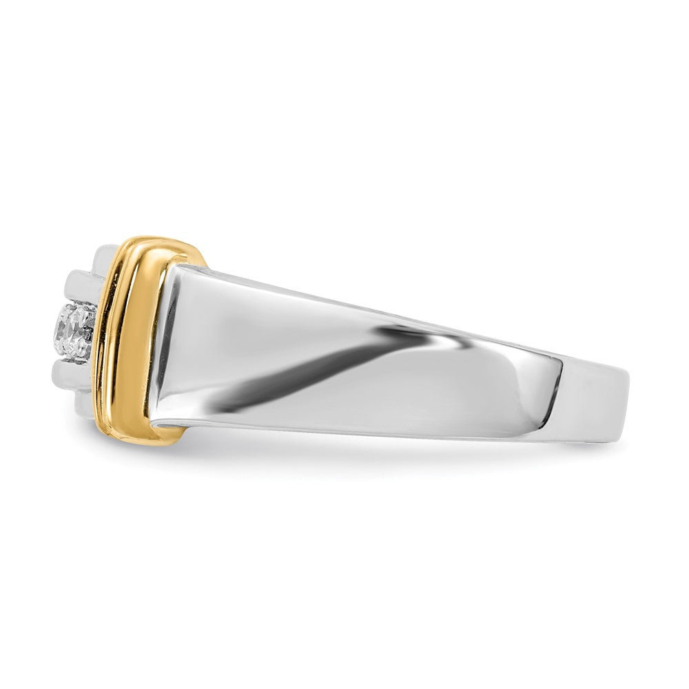14k white yellow gold real diamond mens ring rm3641b 025 wyaa