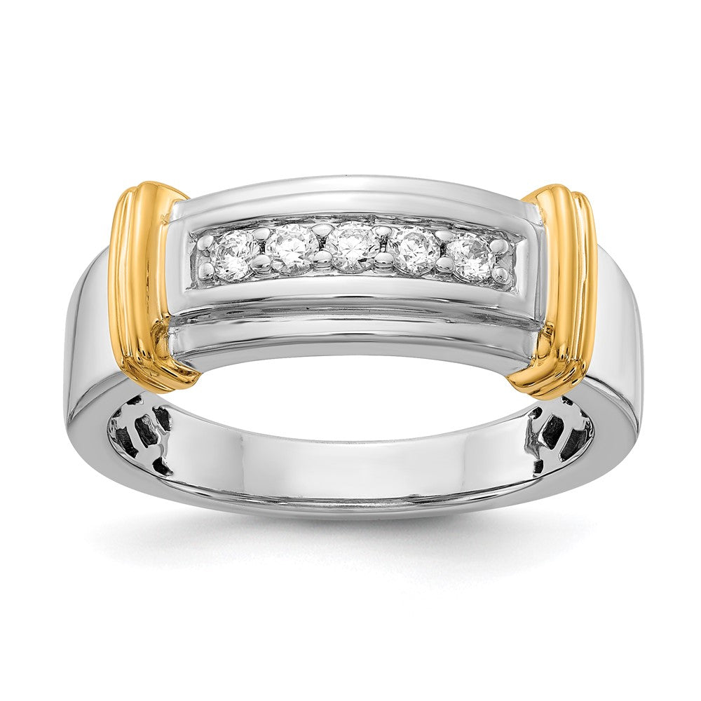 14k white yellow gold real diamond mens ring rm3641b 025 wyaa