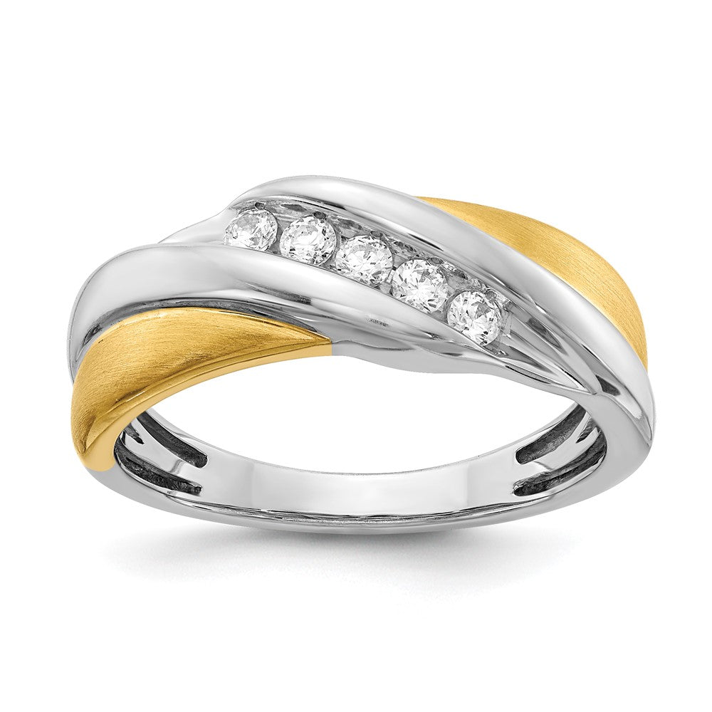 14k white yellow gold real diamond mens ring rm3674b 025 wyaa