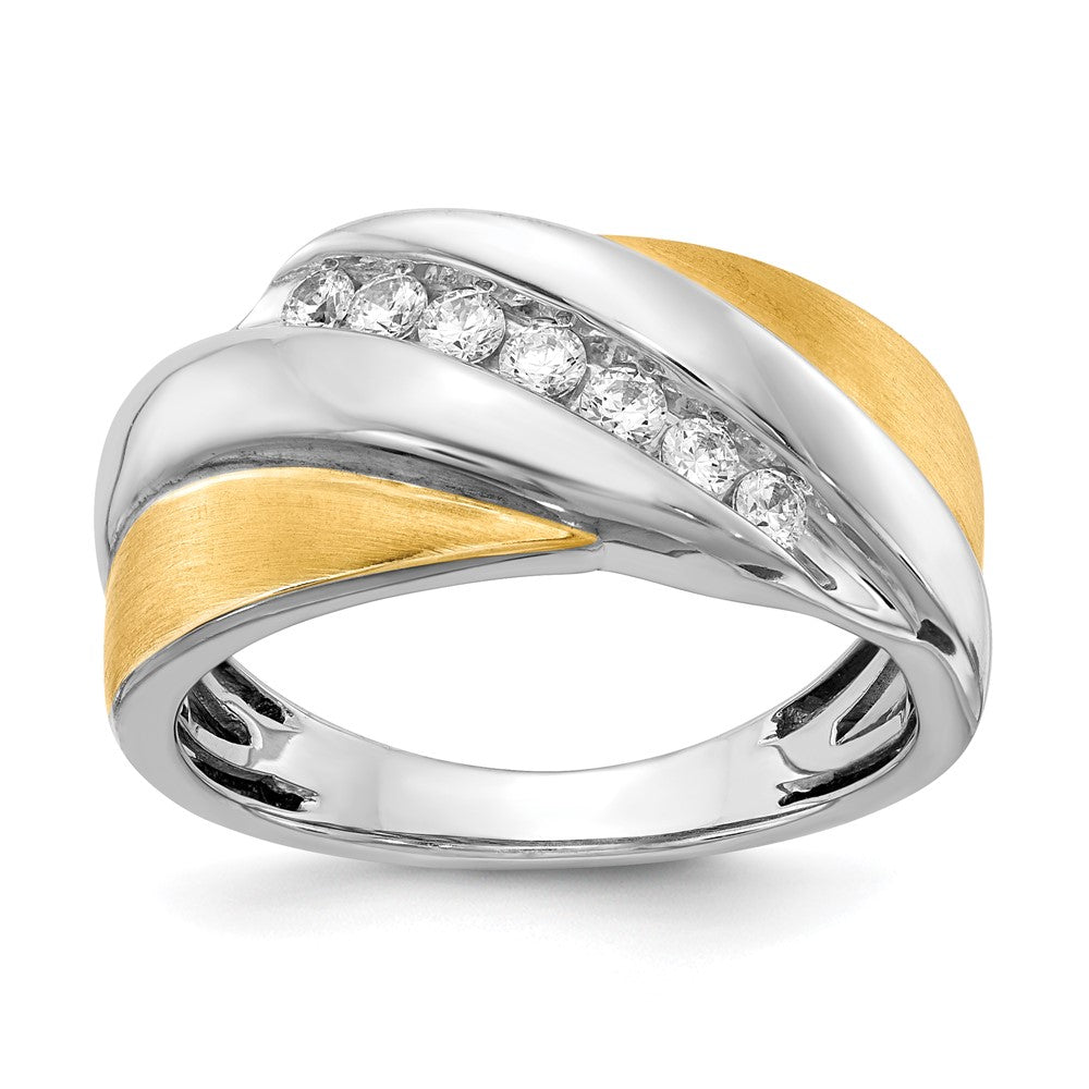 14k white yellow gold real diamond mens ring rm3675b 033 wyaa