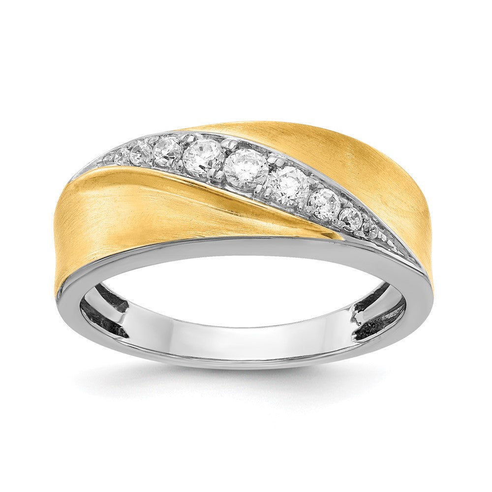 14k white yellow gold real diamond mens ring rm3677b 033 wyaa