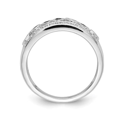 14k white gold real diamond emerald fancy ring rm3852 em 025 wa