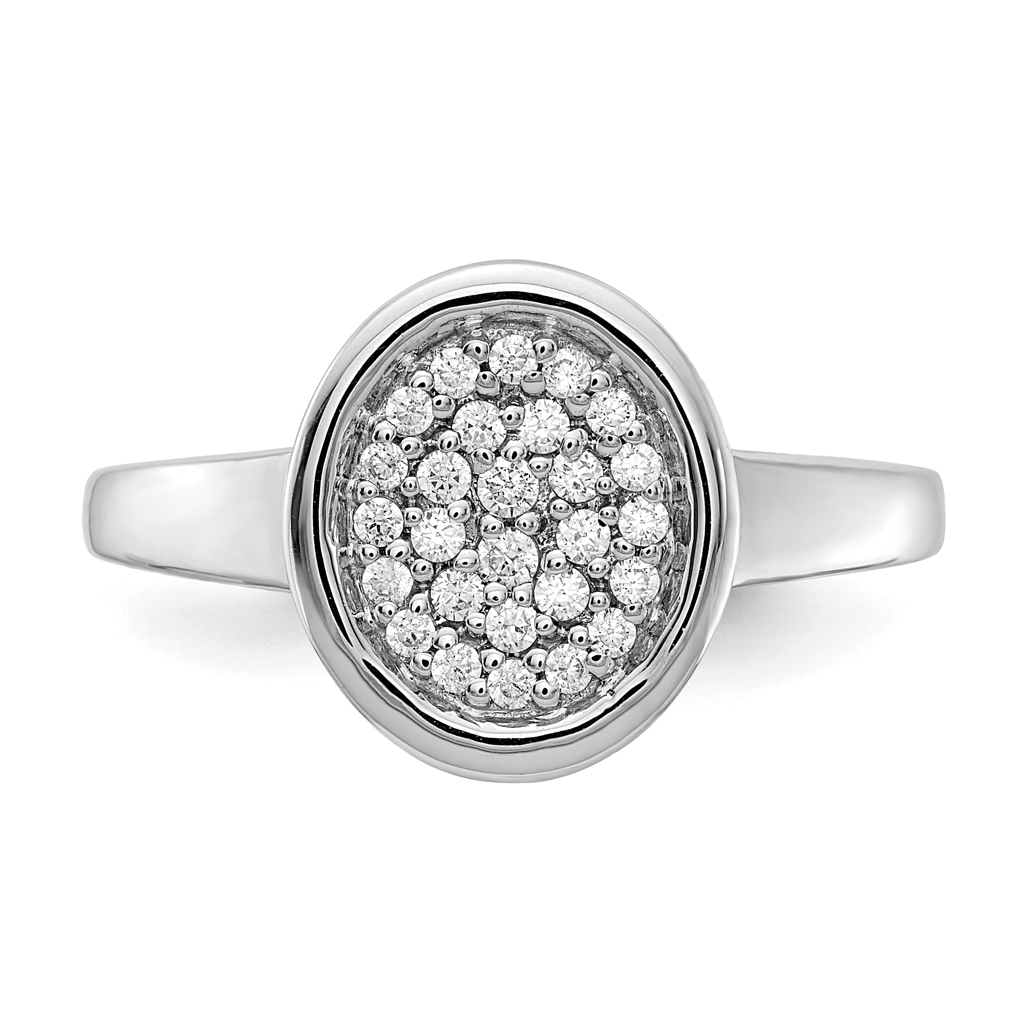 Solid 14k White Gold Bezel-set Simulated Blue Topaz Ring