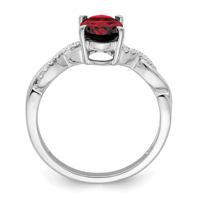 14k white gold oval garnet and real diamond ring rm4235 ga 007 wa