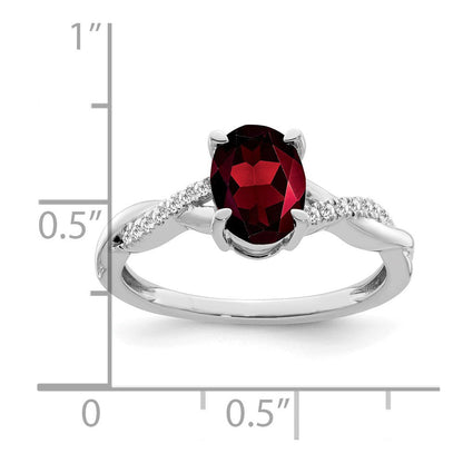 14k white gold oval garnet and real diamond ring rm4235 ga 007 wa