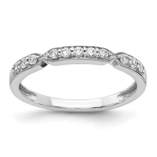 14k White Gold Real Diamond Band