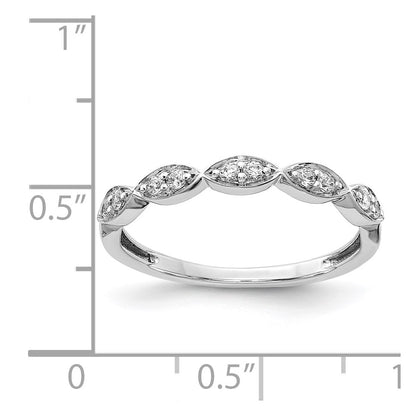 14k White Gold Fancy Real Diamond Band