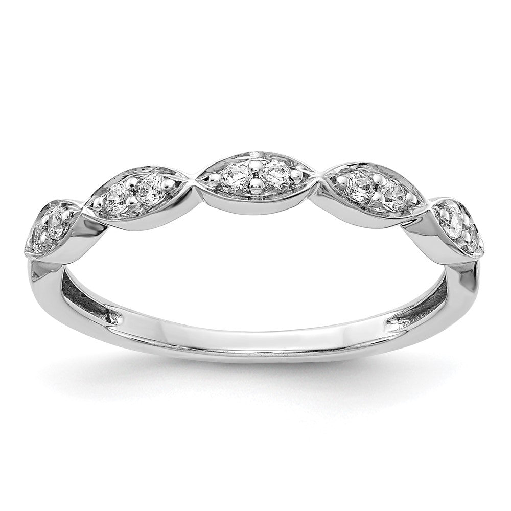 14k White Gold Fancy Real Diamond Band