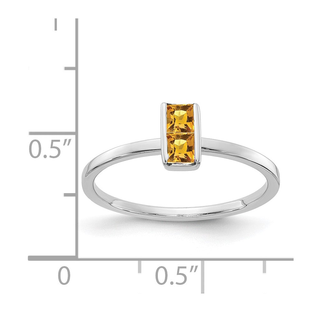 14k White Gold Citrine Ring