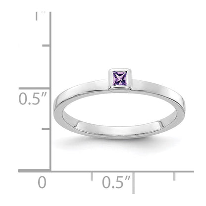 14k White Gold Amethyst Ring