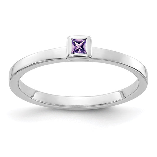 14k White Gold Amethyst Ring