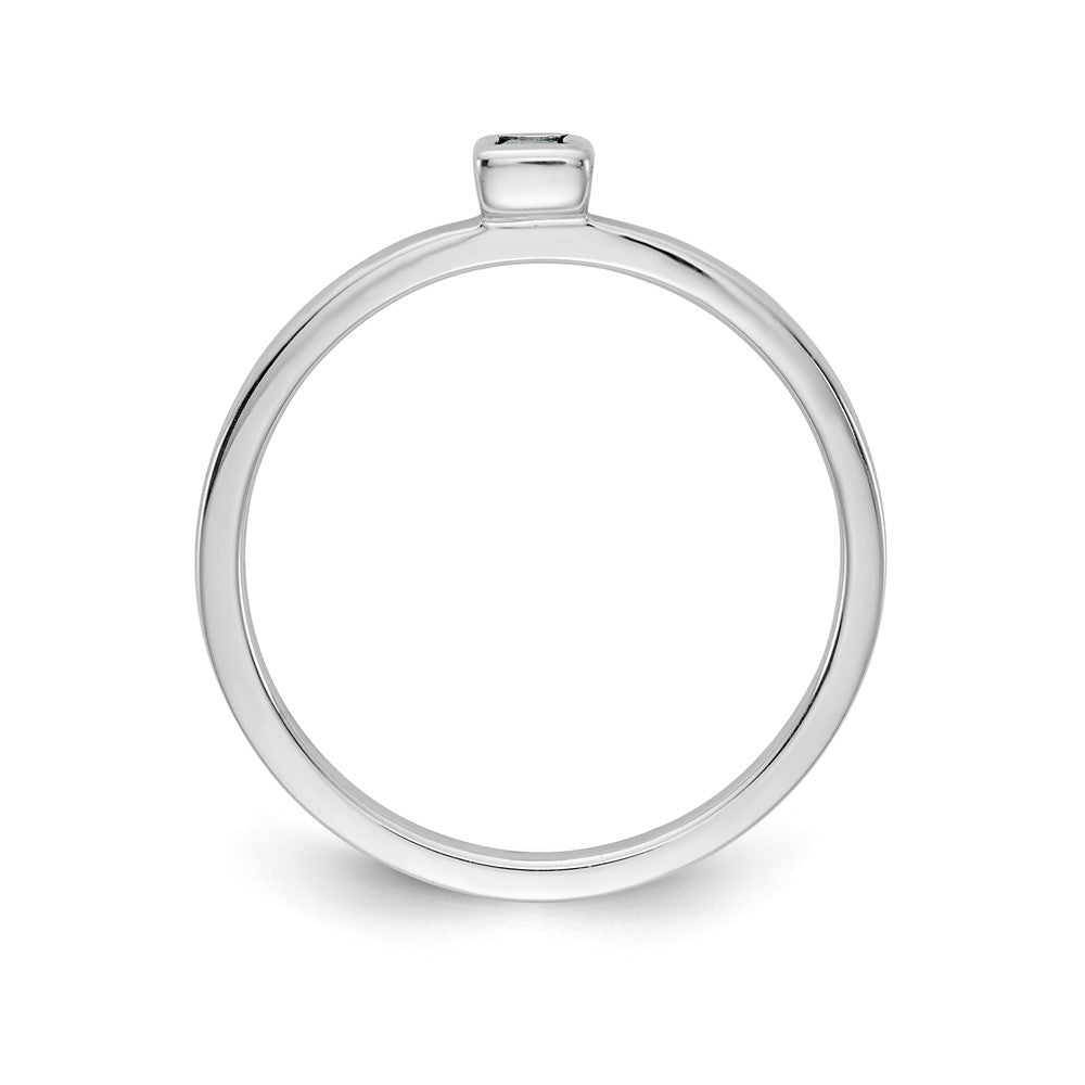 14k White Gold Blue Topaz Ring