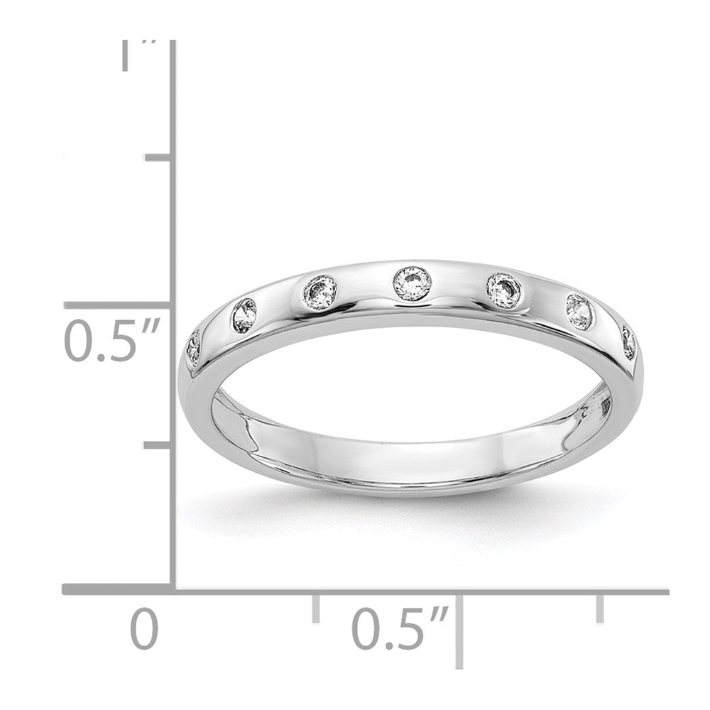 14k White Gold 7-stone Real Diamond Band